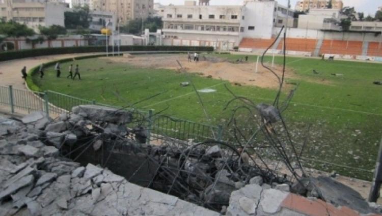 ناديا شباب فلسطين للألعاب القتالية والمشتل يتعرضان للقصف الإسرائيلي